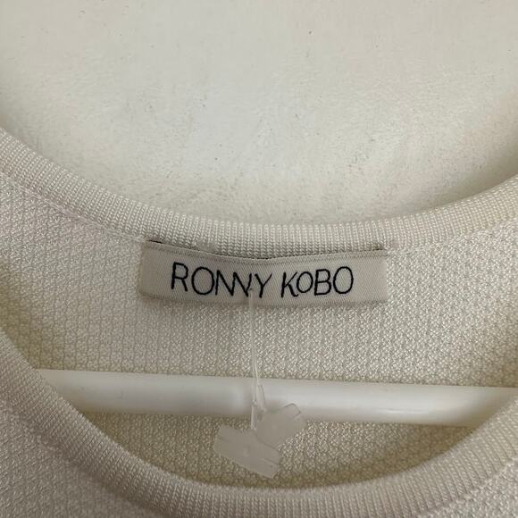 Ronny Kobo Womens White Metalic Striped Fit & Flare Hase Mini Dress Size XS - Picture 8 of 16